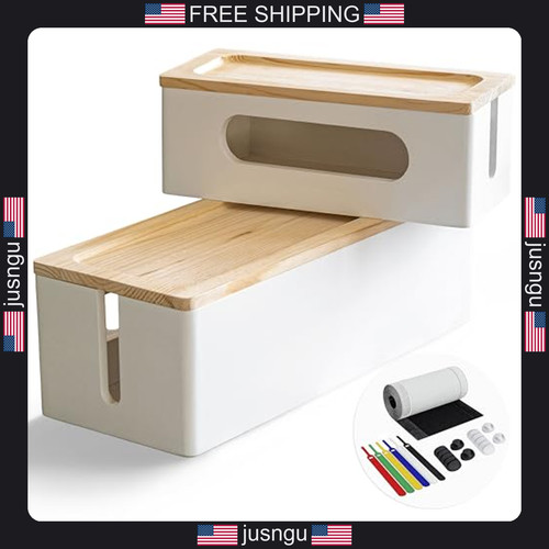 Wood cable management box - box, set